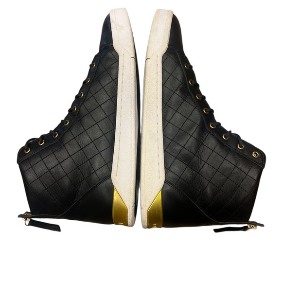 Diesel Diamond  High Top Black Leather Quilted Sneakers SZ 11 main image 6